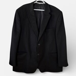 PRONTO UOMO COUTURE Black 100% Cashmere Blazer Jacket Size 50 Long Mens